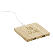 FSC® 100% Bamboo Wireless Charge Pad w/Dual Output 11