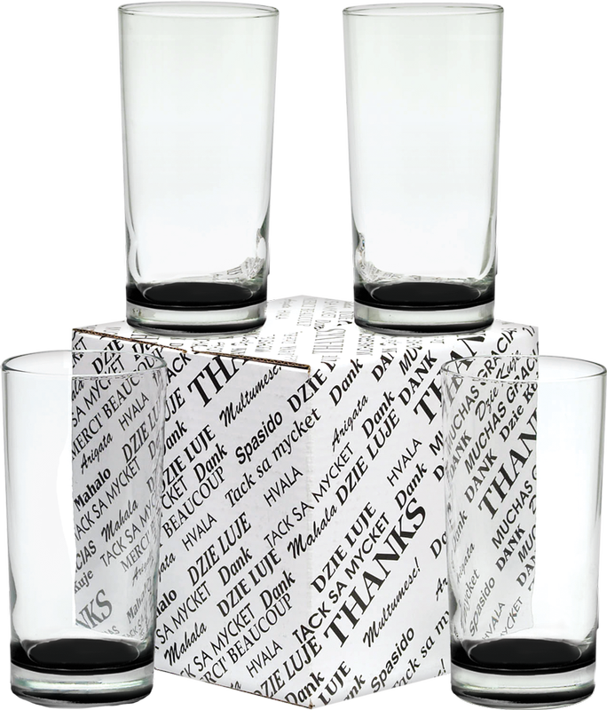 12 oz. Deluxe Beverage Thank You Set - Deep Etched 17