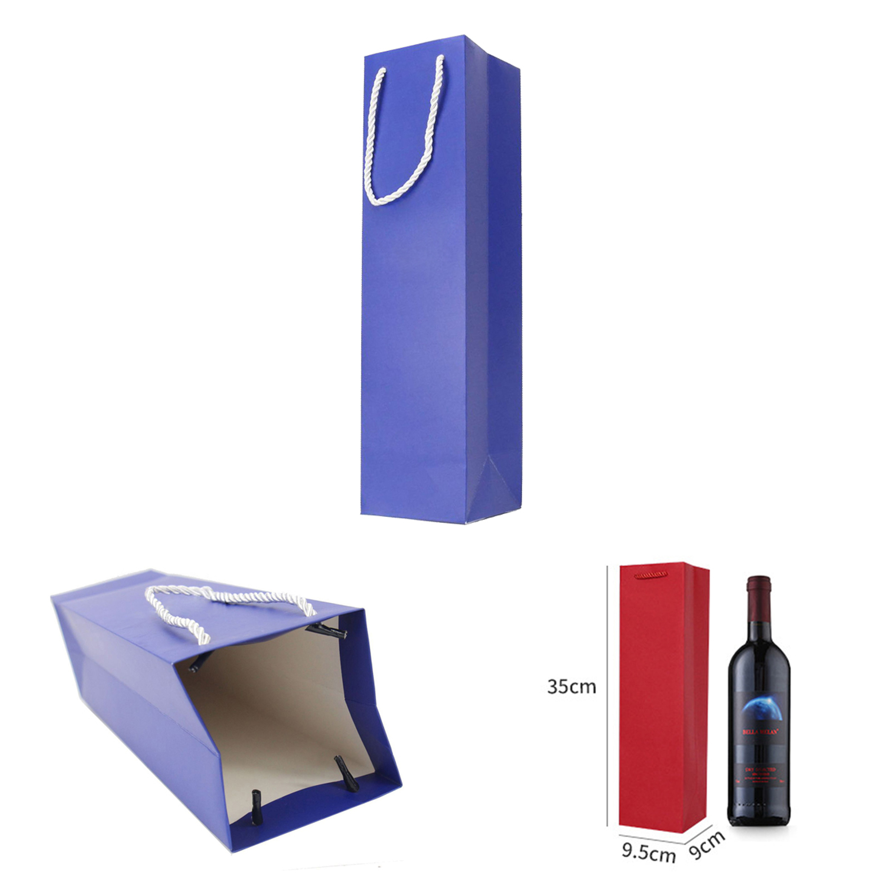 Single BottleWine Tote Paper Bag 2