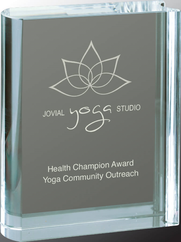 4 1/2" x 6" Clear Crystal Book Award