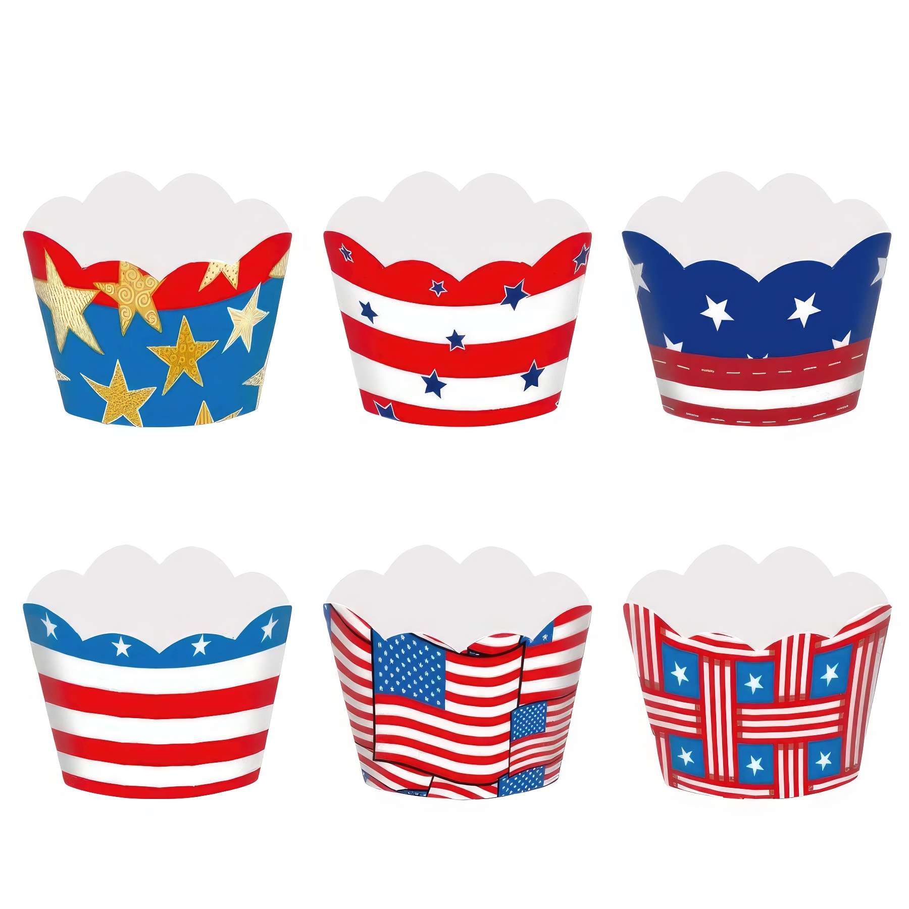 Fourth of July Cupcake Wrappers for Independence Day Party 2