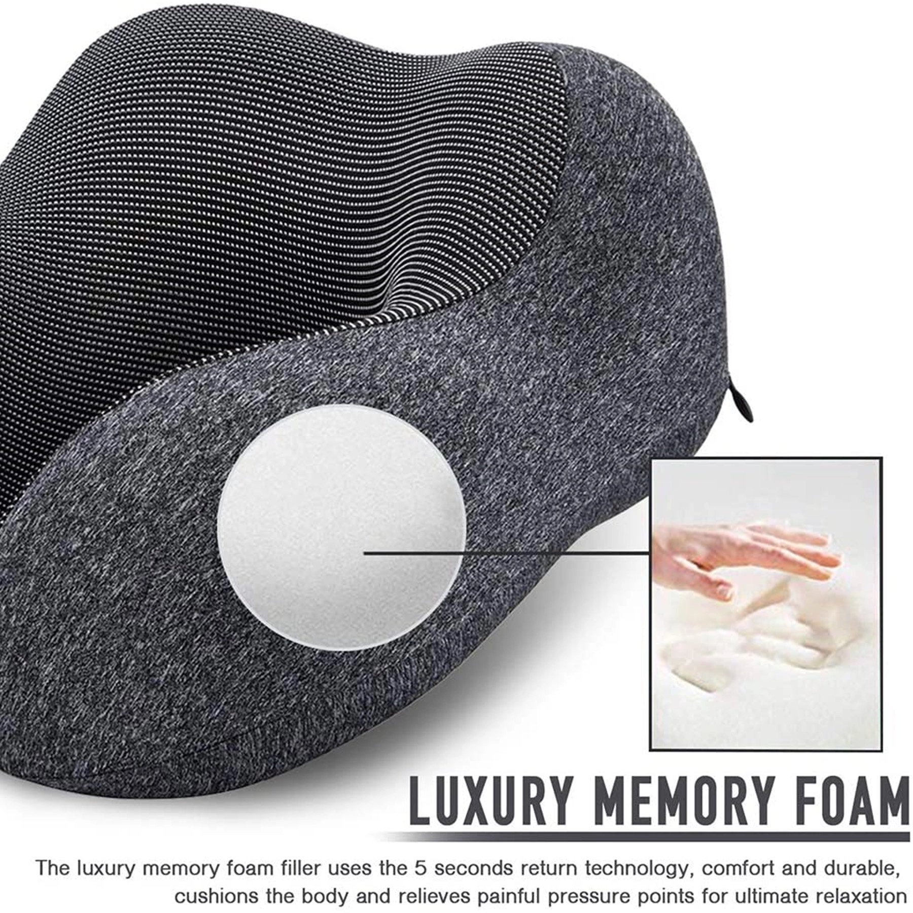 Travel Pillow 100% Pure Memory Foam Neck cushion 4