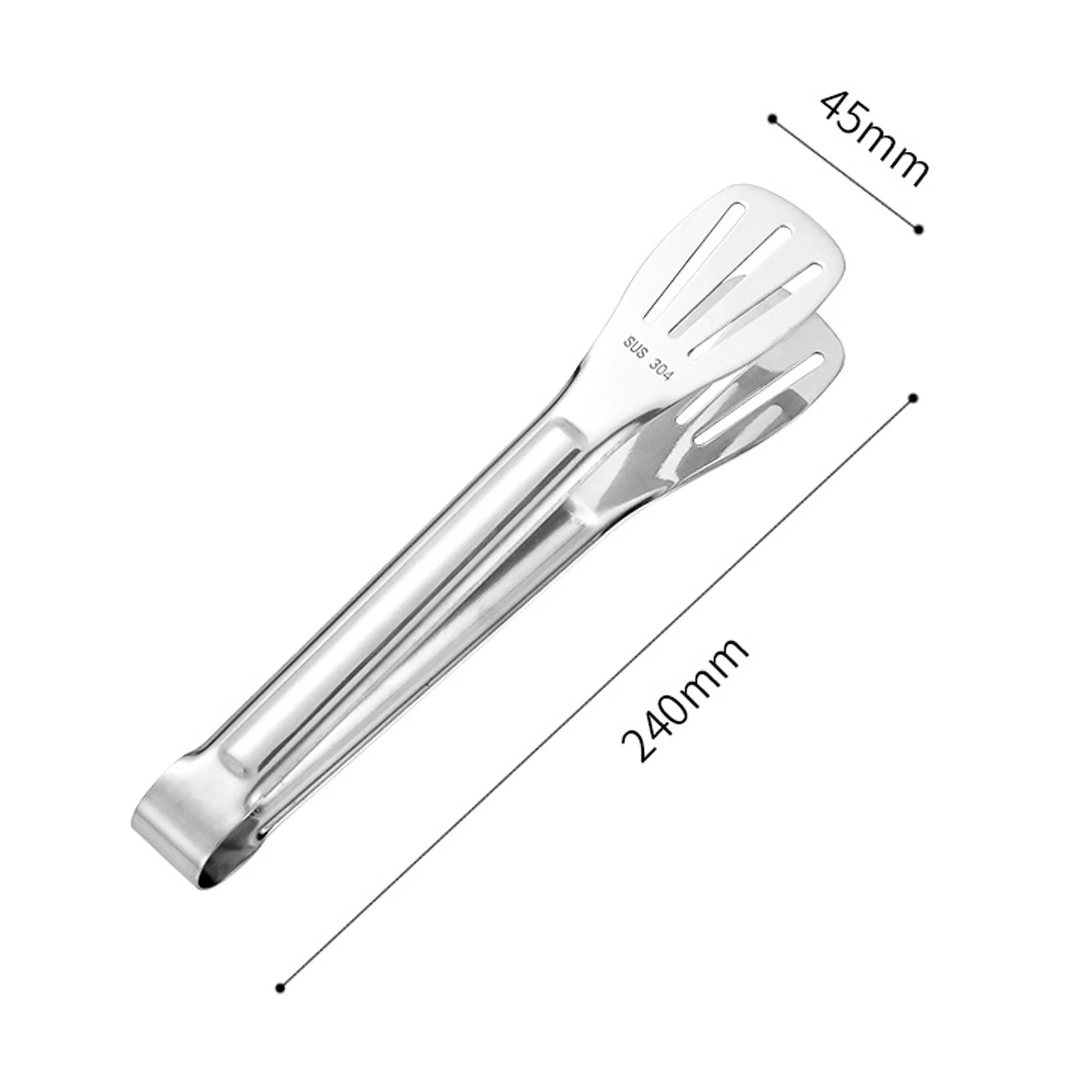 304 Stainless Steel Barbecue Kitchen Food Tongs 2