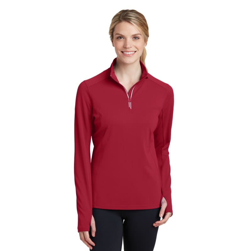 Sport-Tek Women's Sport-Wick Textured 1/4-Zip Pullover. 15