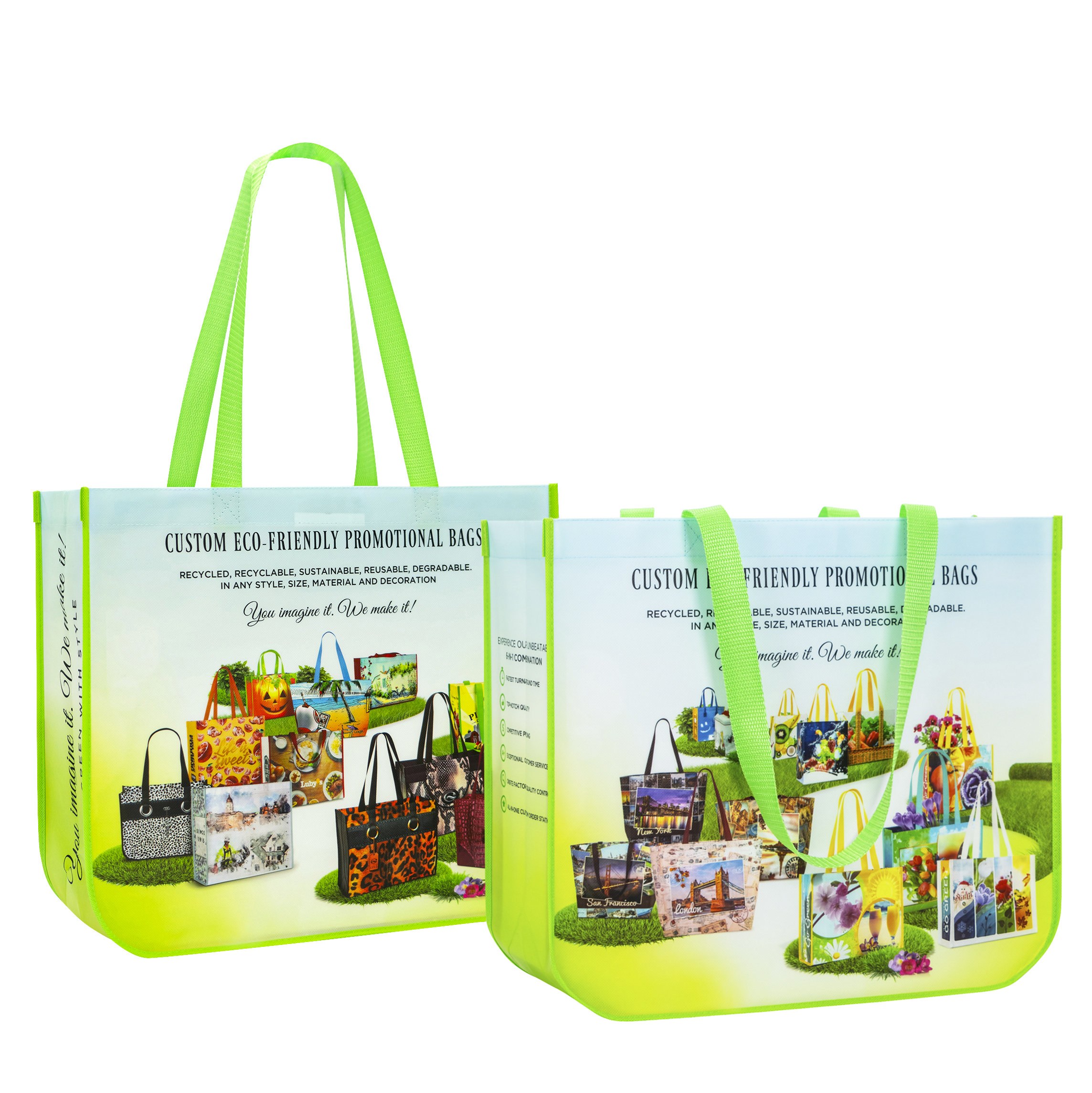 Custom Full-Color Laminated Non-Woven Round Cornered Promotional Tote Bag 16"x14"x6" 1