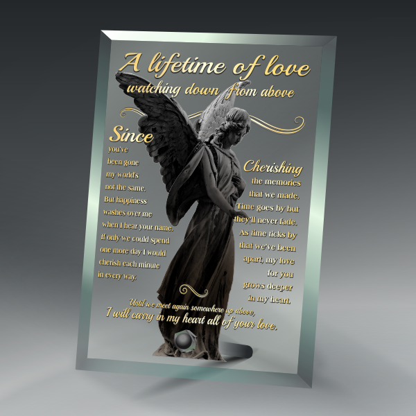 Economy Jade Glass Standing Plaque 4