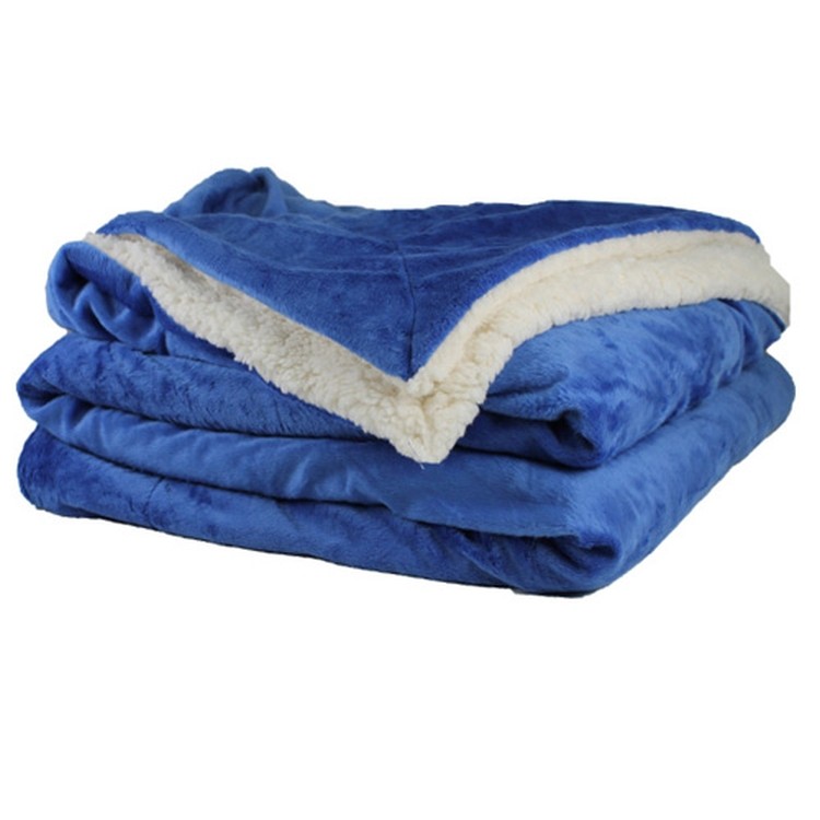 Oversized Royal Blue Sherpa Blanket 1
