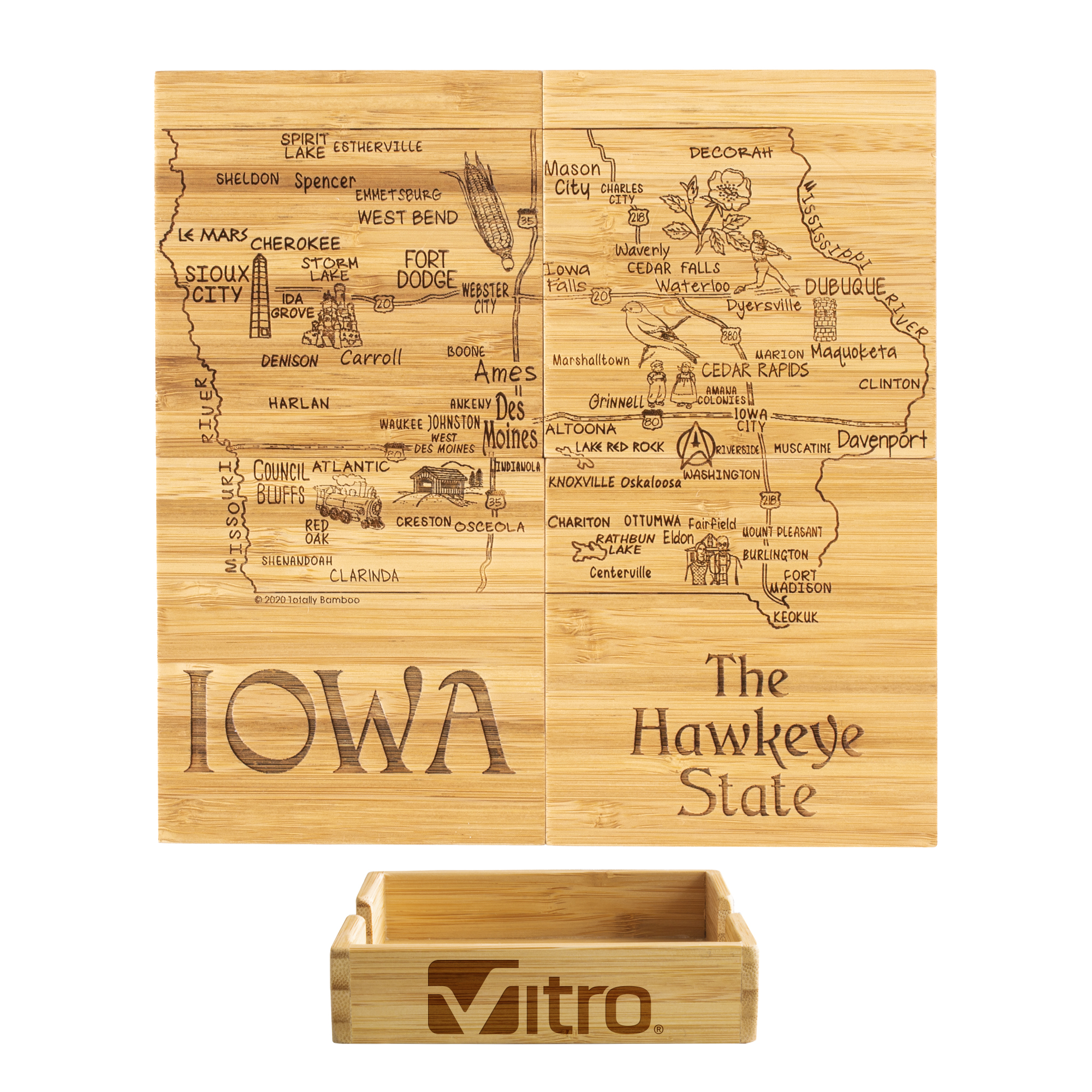 Iowa Puzzle Coaster Set 12