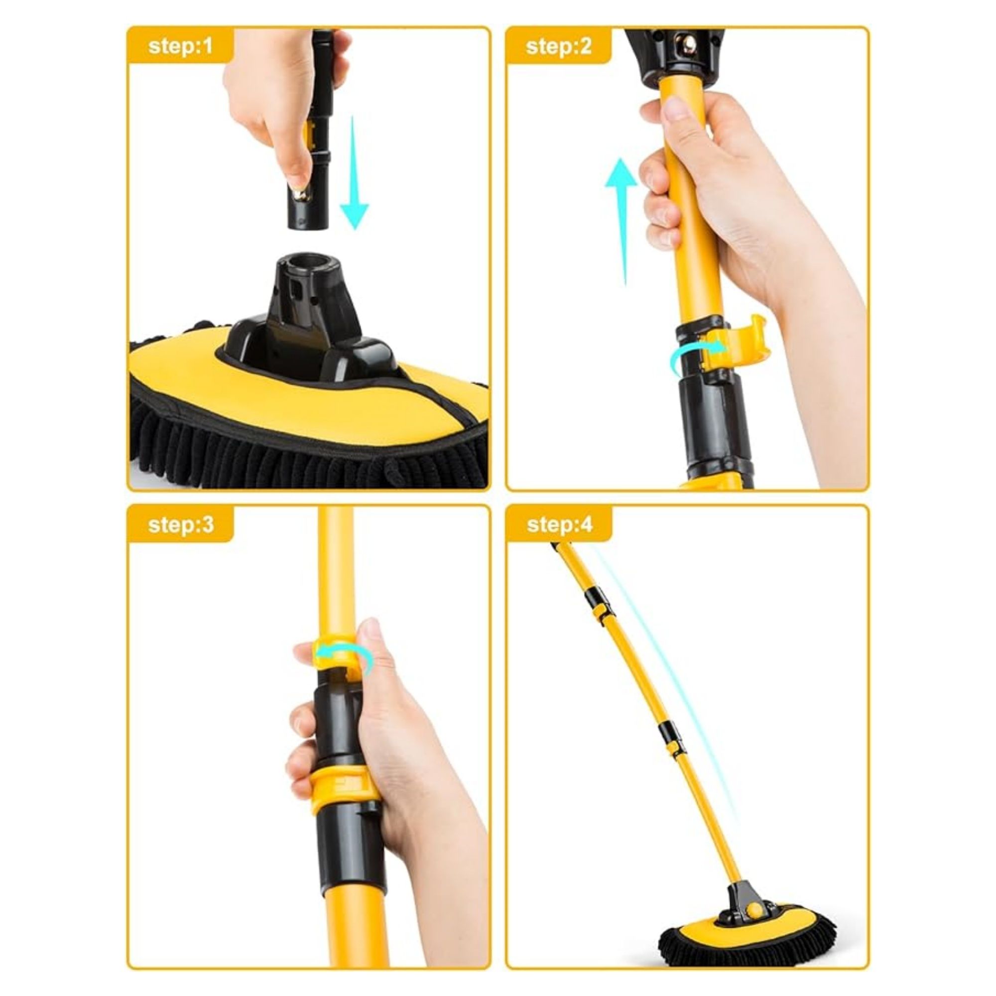 Car Wash Brush With Extendable Long Handles 6