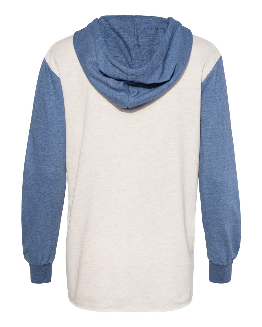Women's French Terry Hooded Pullover with Colorblocked Sleeves - W20145 2