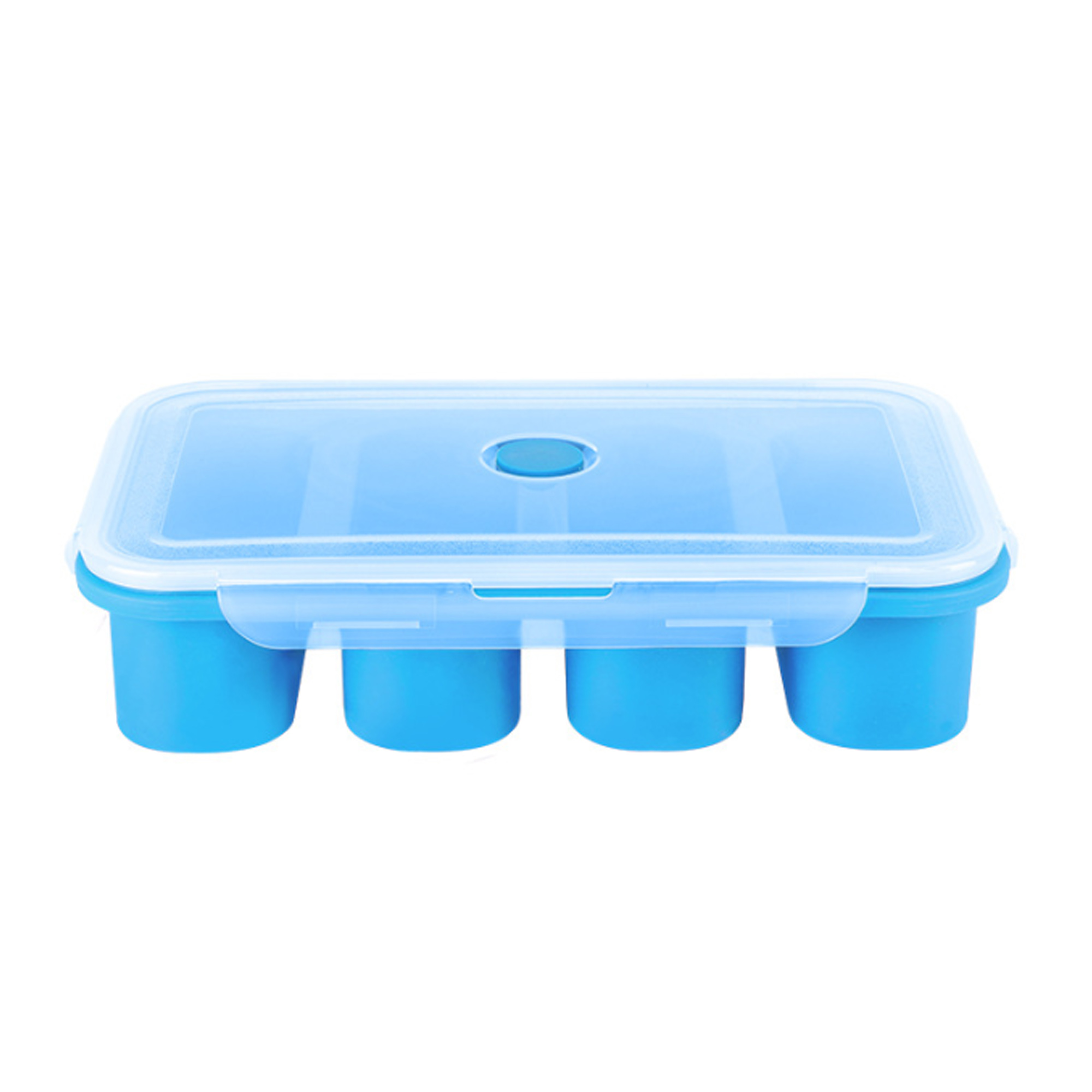 4 Compartment Ice Cube Tray with Cover 4