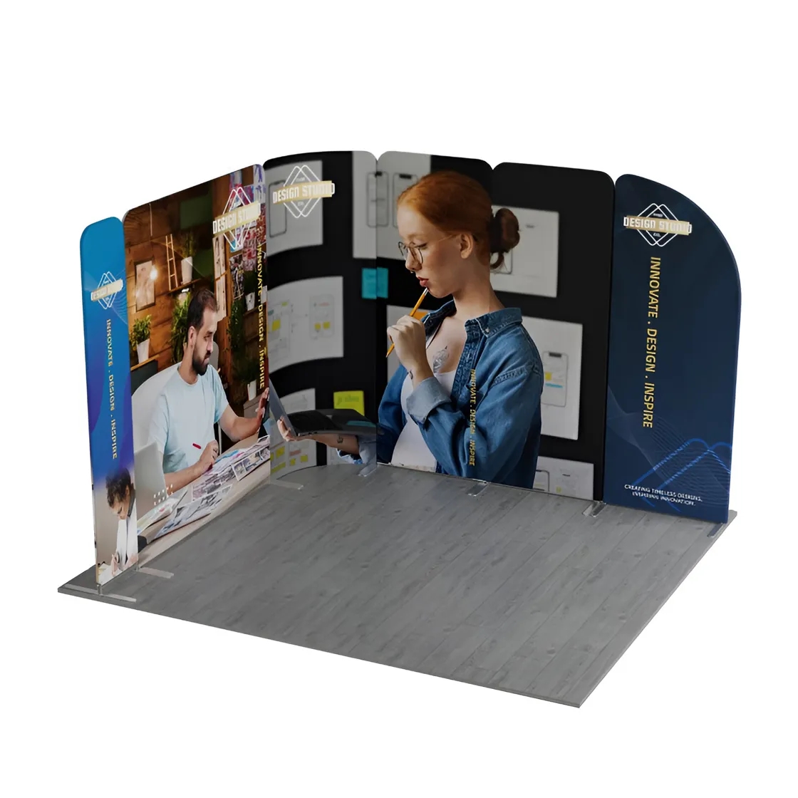 10ft Magnetic Modular Fabric Displays - L Shape Sloped 7