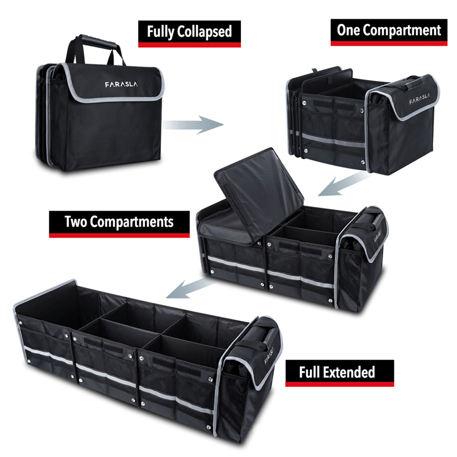Outdoor Travel car supplies trunk storage Organizer box 5