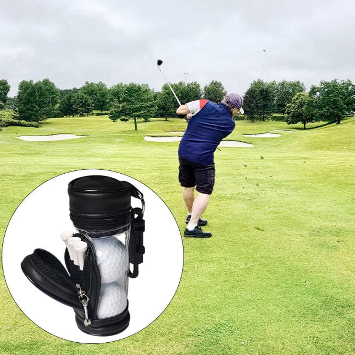 Portable Golf Ball Tee Holder with Clip 2