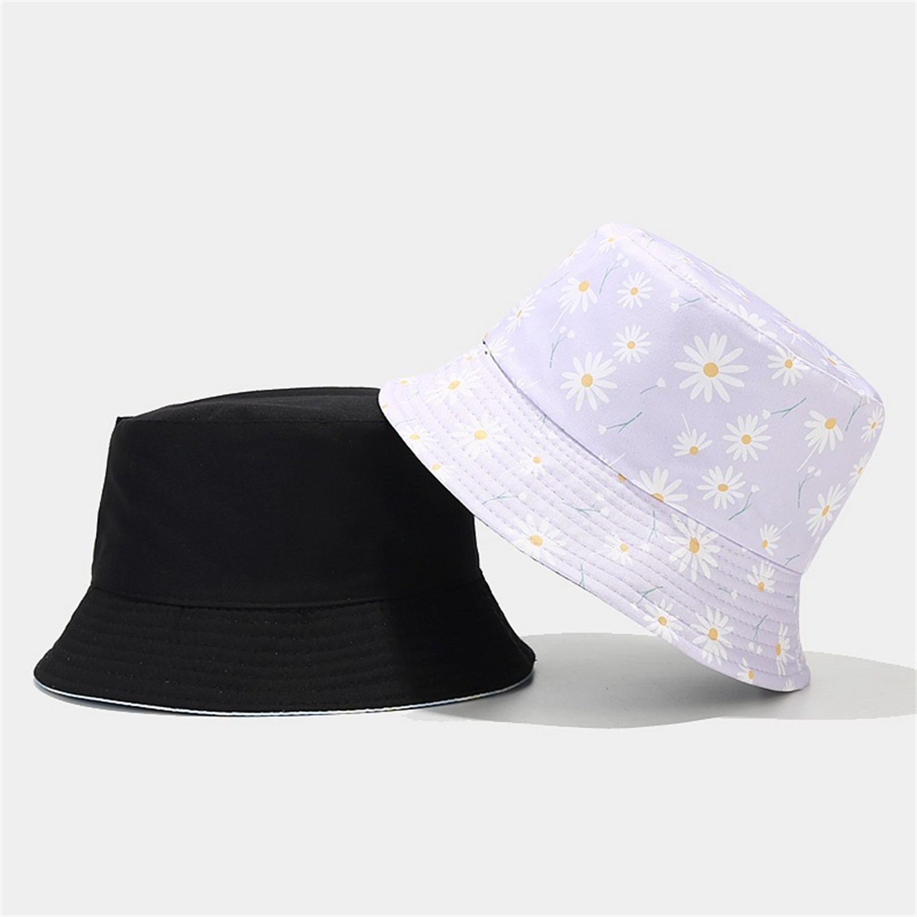 Reversible Cotton Small Flower Pattern Bucket Hat 2
