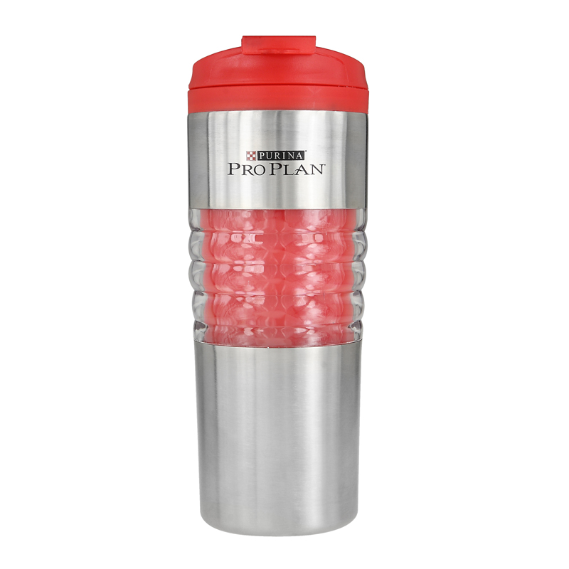 Atlantis 16 Oz. Double Wall Stainless Steel Tumbler (Red/Silver)