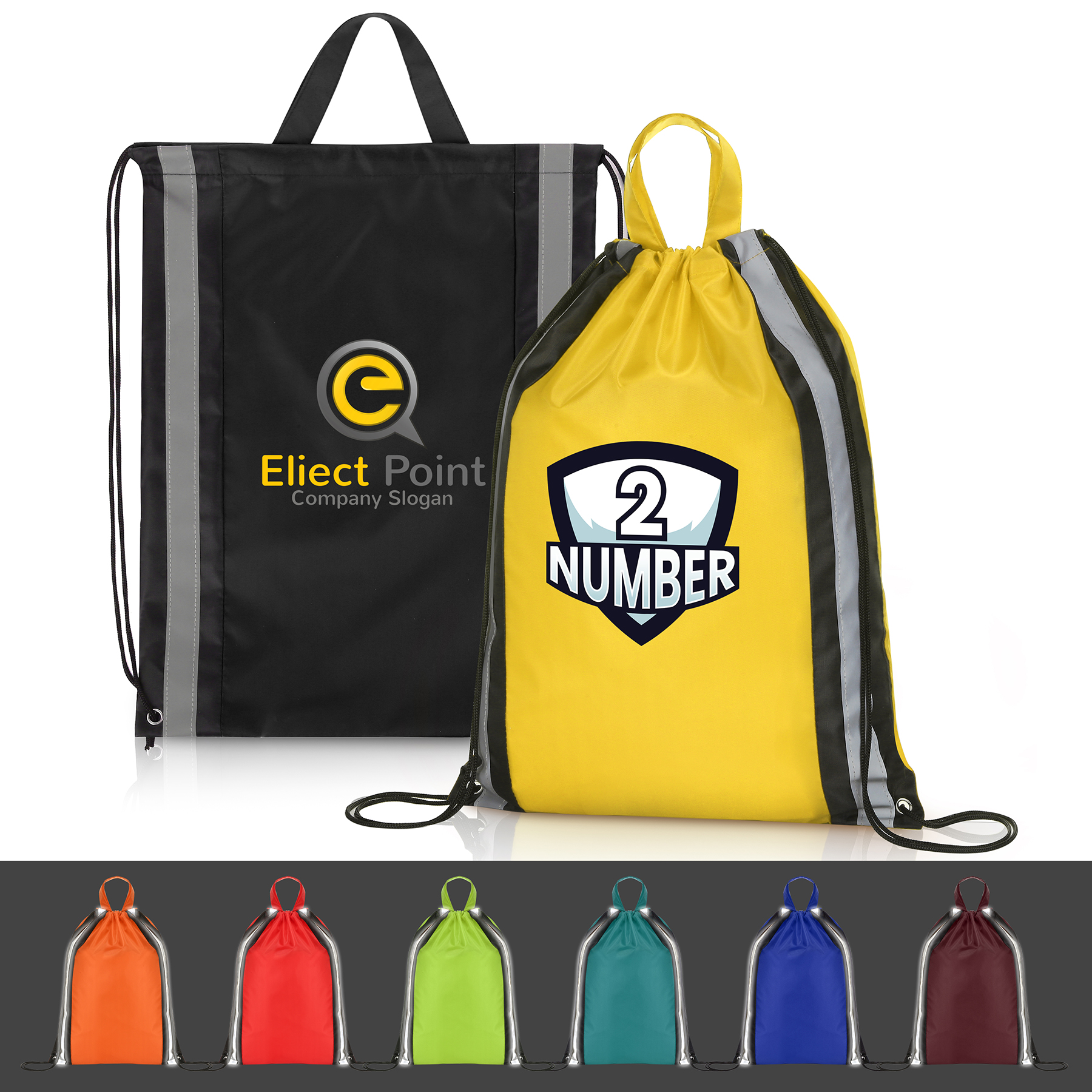 Reflective Safety Drawstring Backpack 9