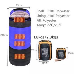 USB Charging Waterproof Electrical Heated Sleeping Bag 2
