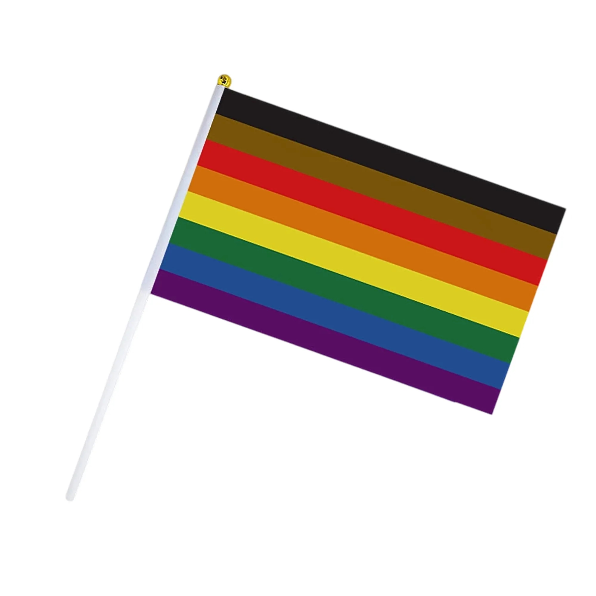 Polyester Rainbow Flag Handheld 6x4 Inch 7