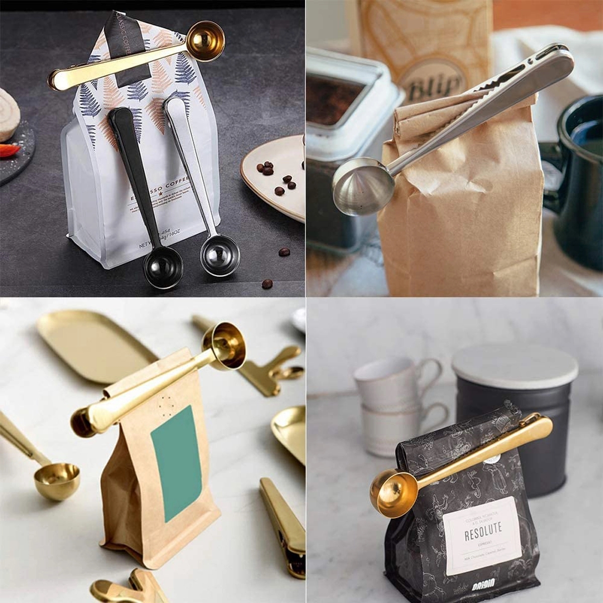 2-in-1 Stainless Steel Coffee Scoop Clip 5