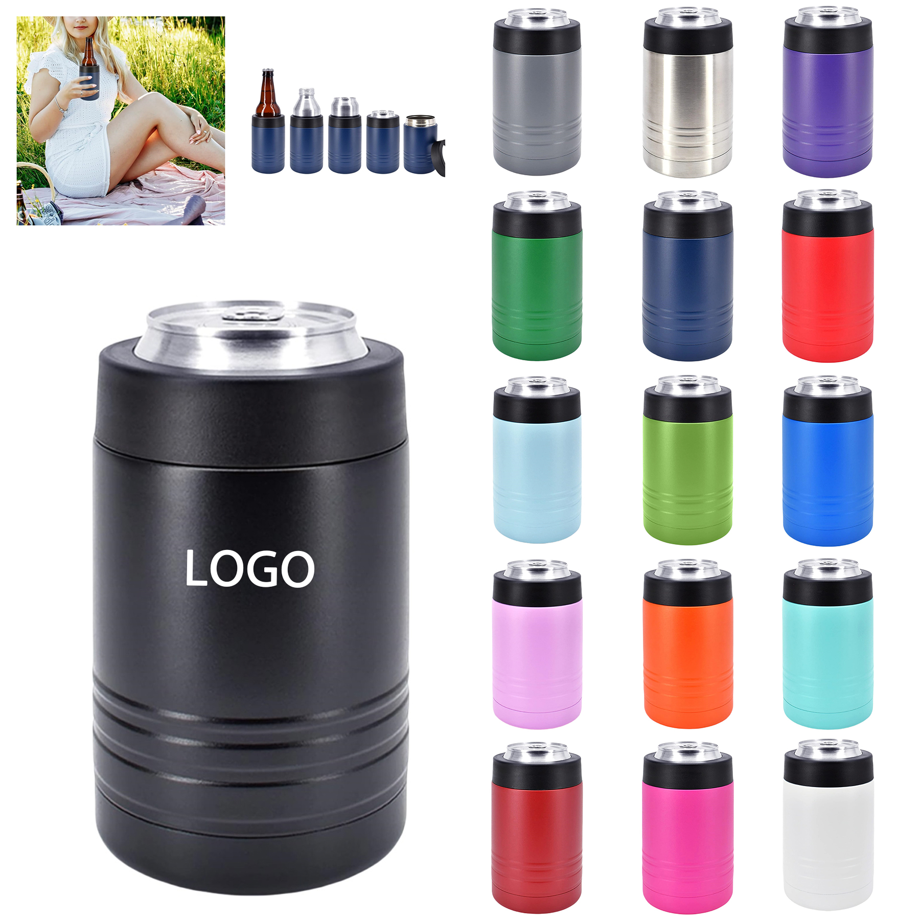 4 in 1 Vacuum Insulated Can or Bottle Cooler 1