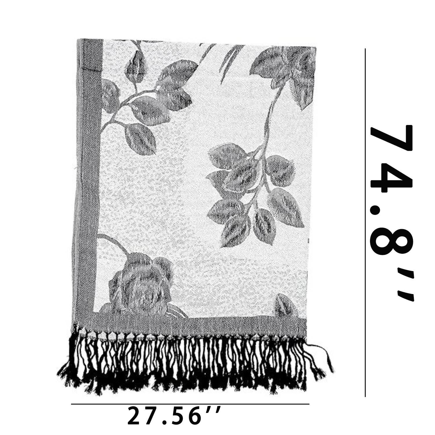 Women Soft Silky Shawl Wrap Fringes Scarf 5