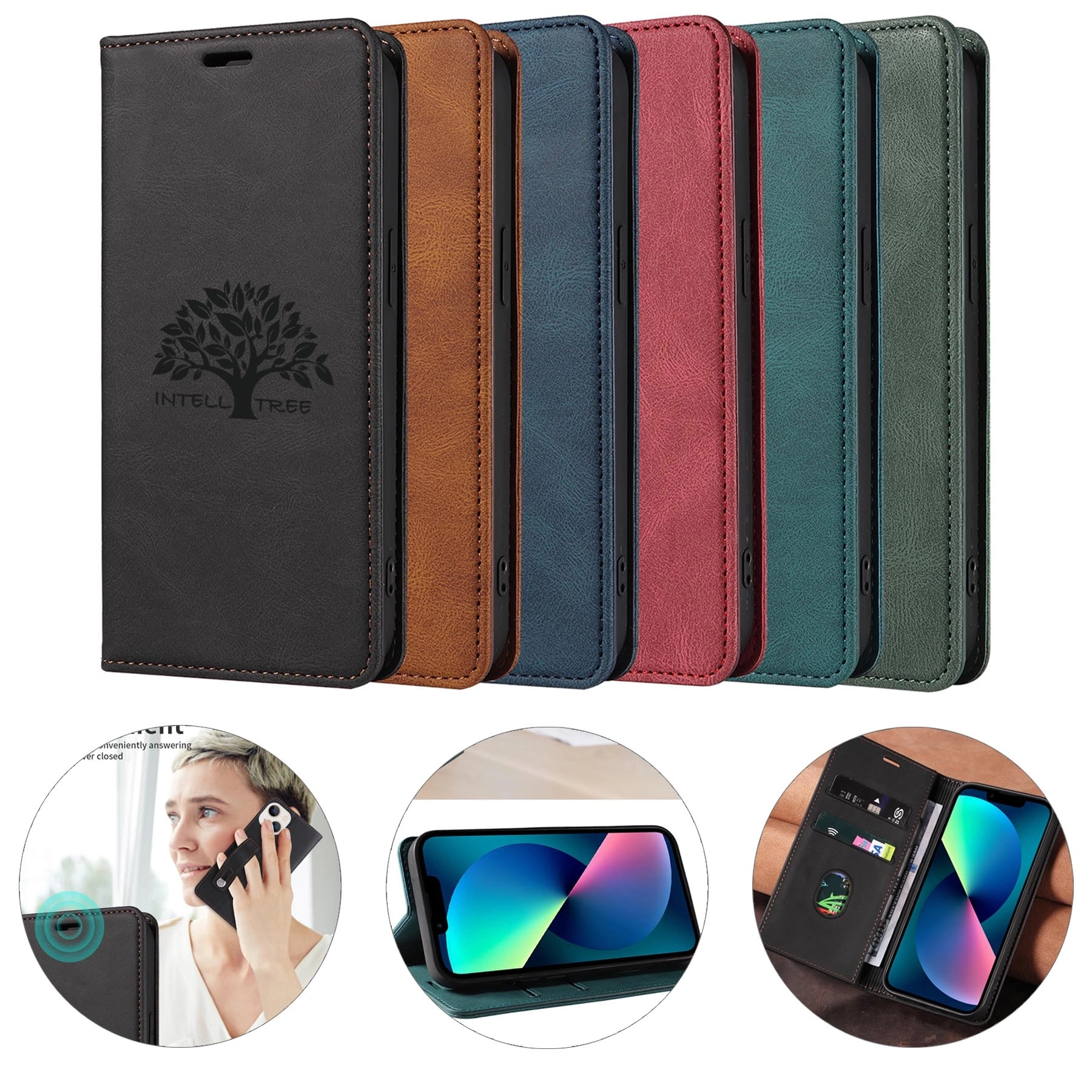 PU Leather Flip Wallet Phone Case 2