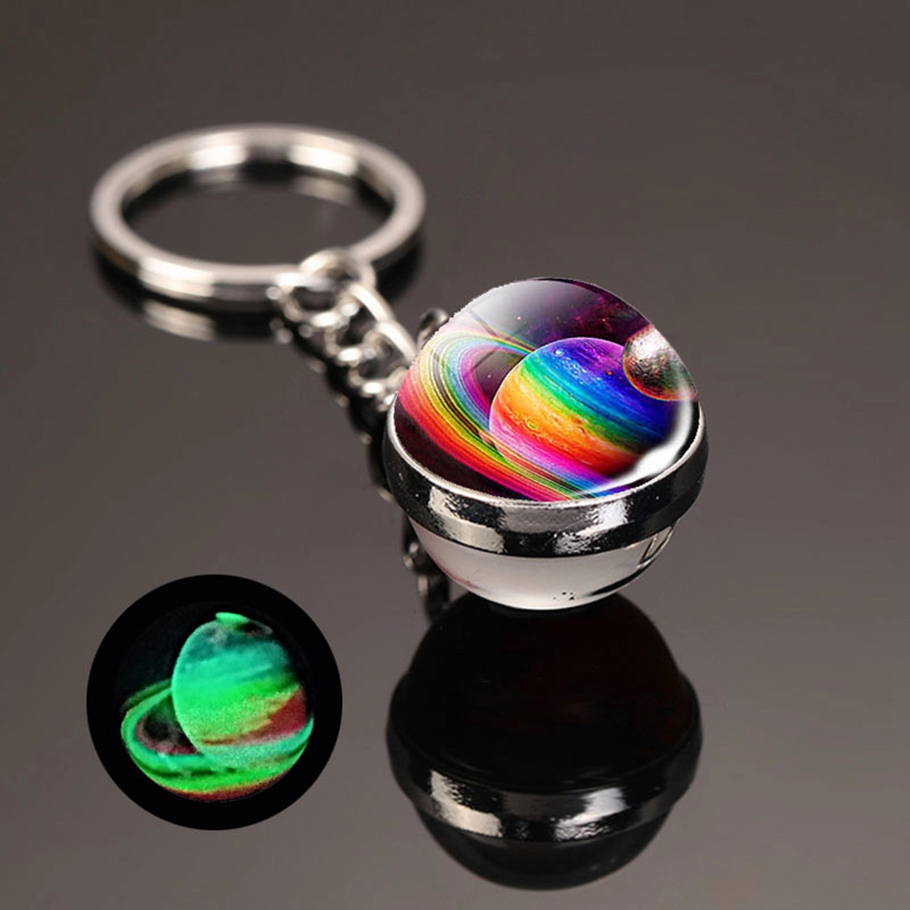 Glow in the Dark Crystal Ball Key Chain 8