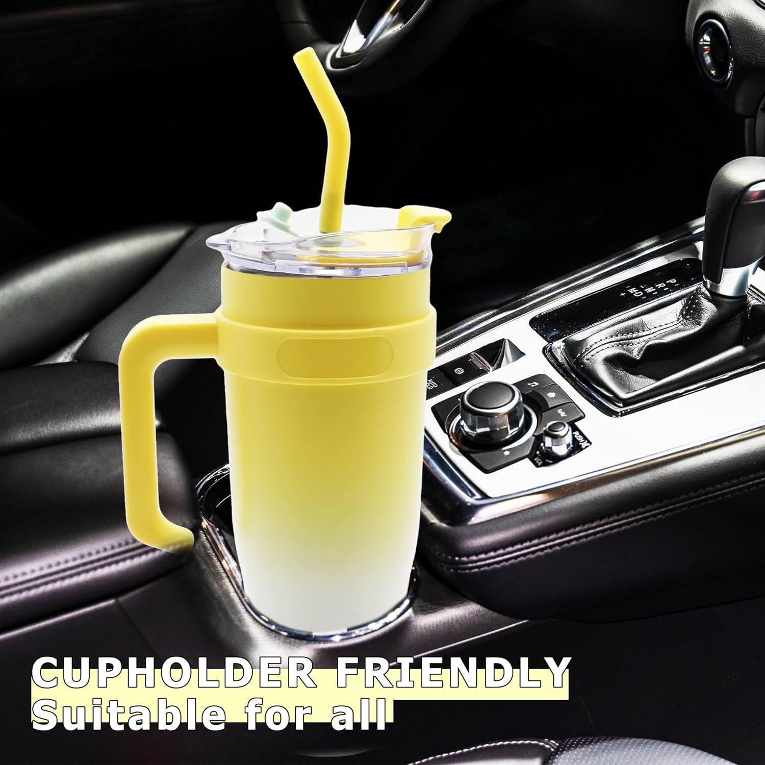 Stainless Steel Insulated Mug Tumbler With Handle Straw 5
