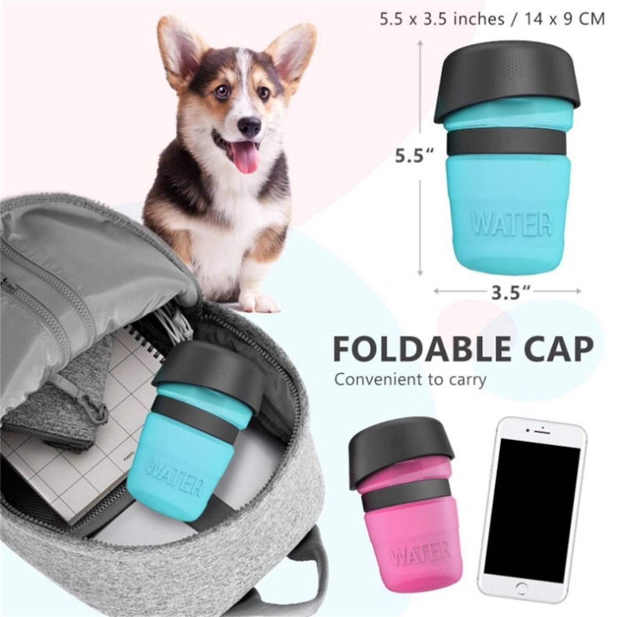 Pet Water Bottle For Dogs For Walking Hiking Beach 2
