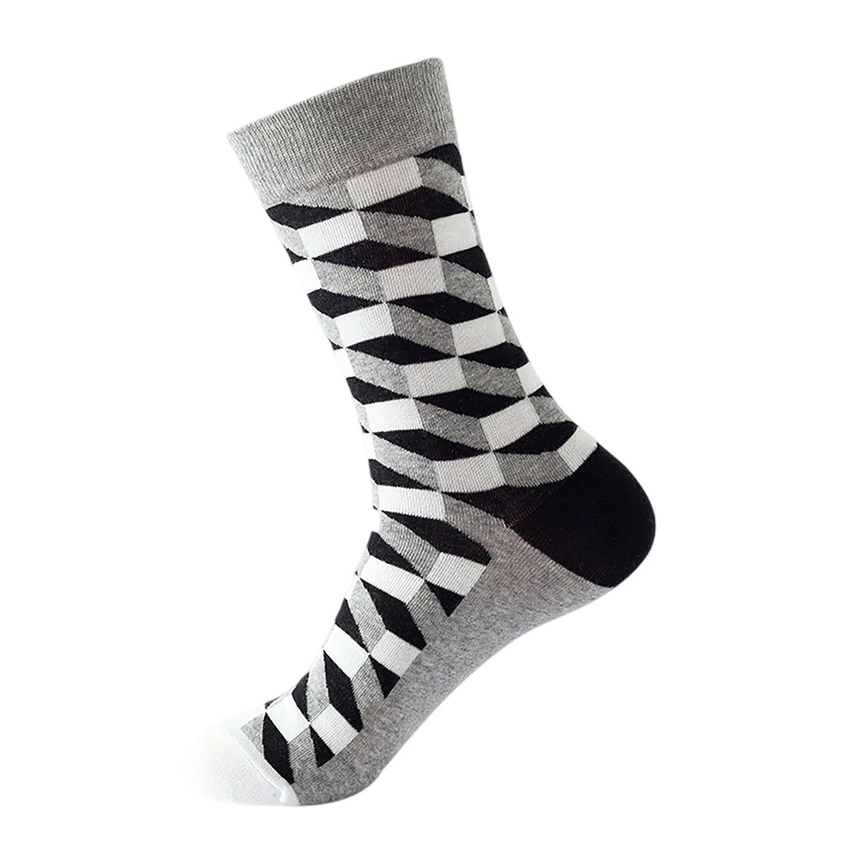 Cotton Crew Socks with Jacquard Pattern 13