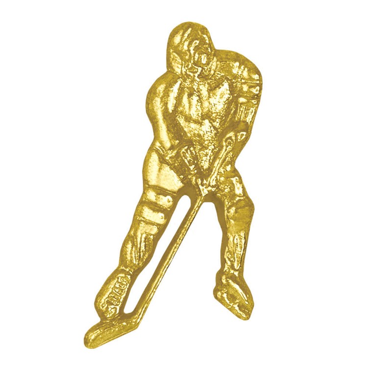 Ice Hockey Bright Gold Chenille Lapel Pin