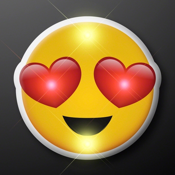 Heart Eyes Emoji LED Blinking Pins 5