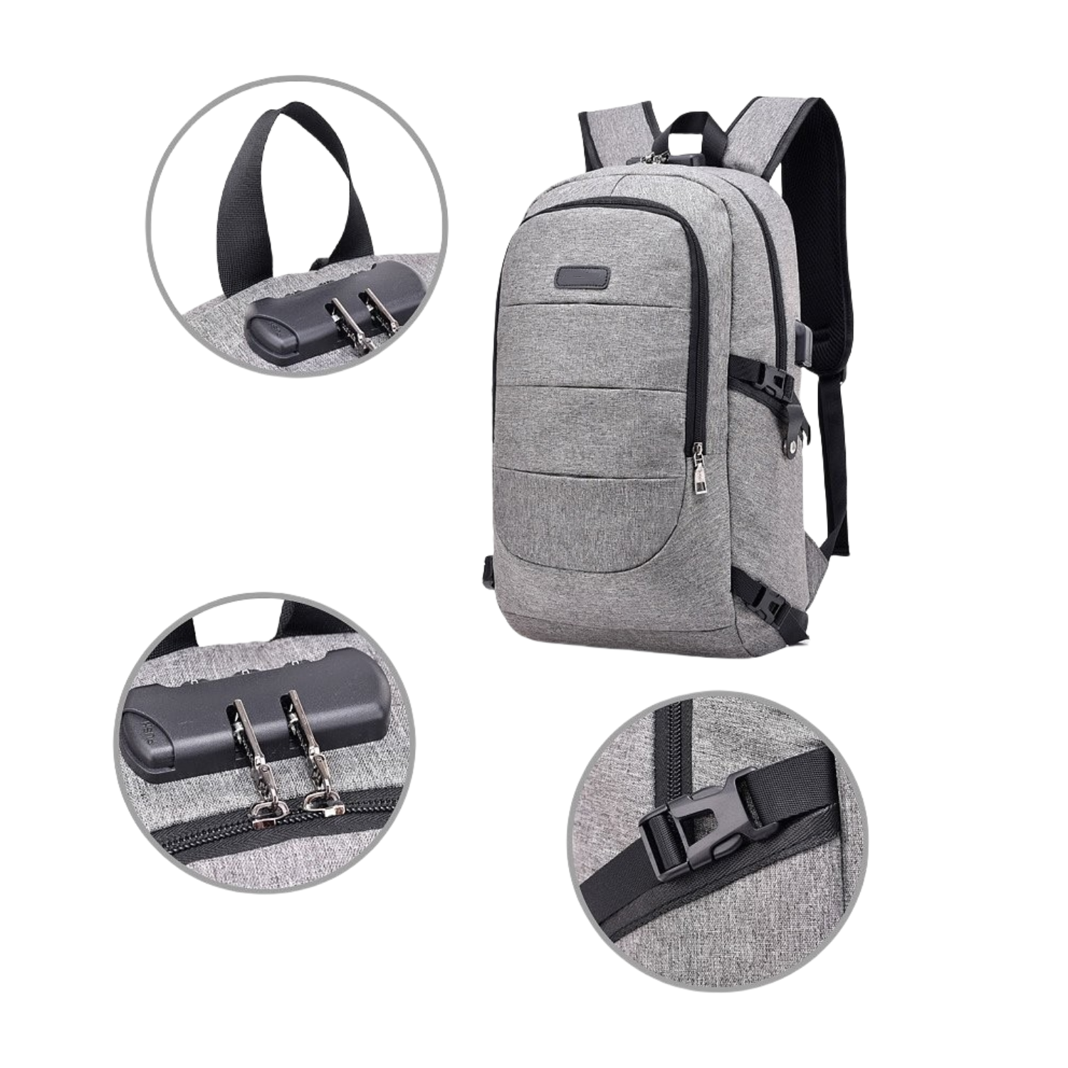 Large Capacity Laptop Business Travel Anti Theft Backpack 3
