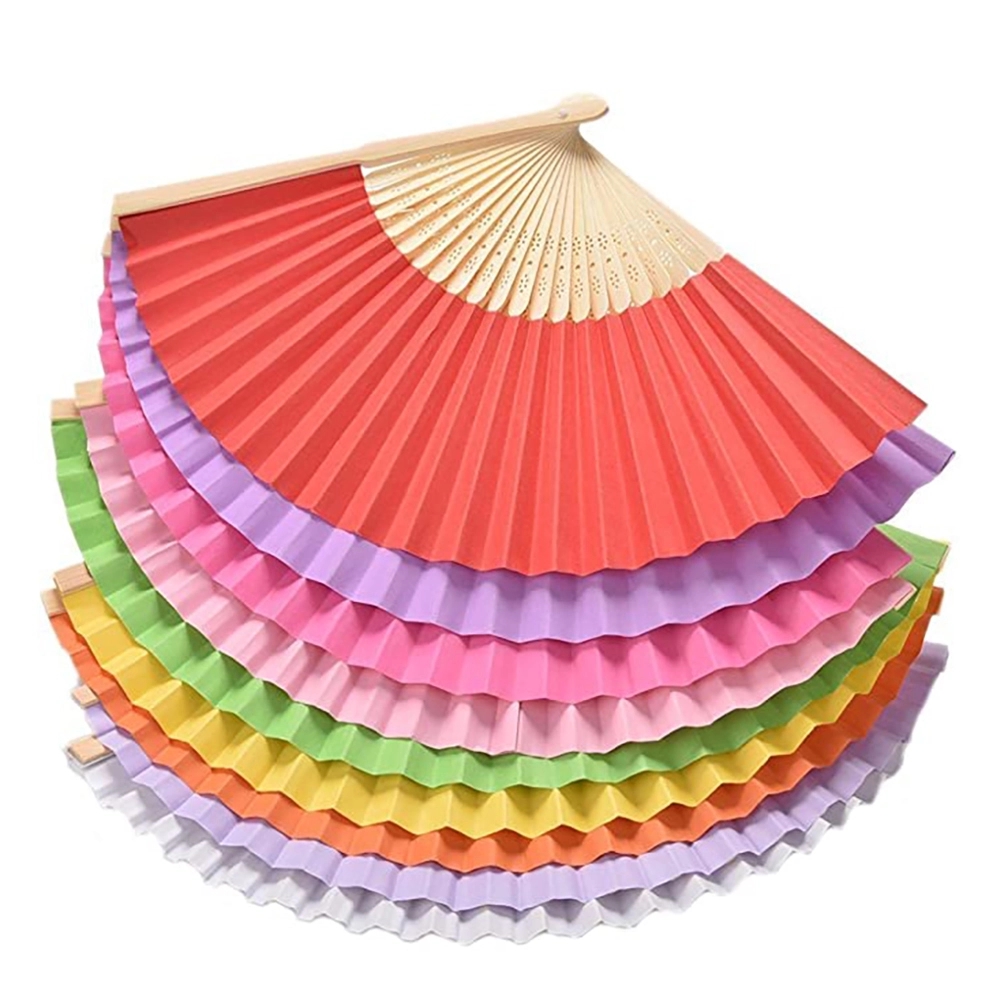 8" Folding Paper Hand Held Fan Full Color 3