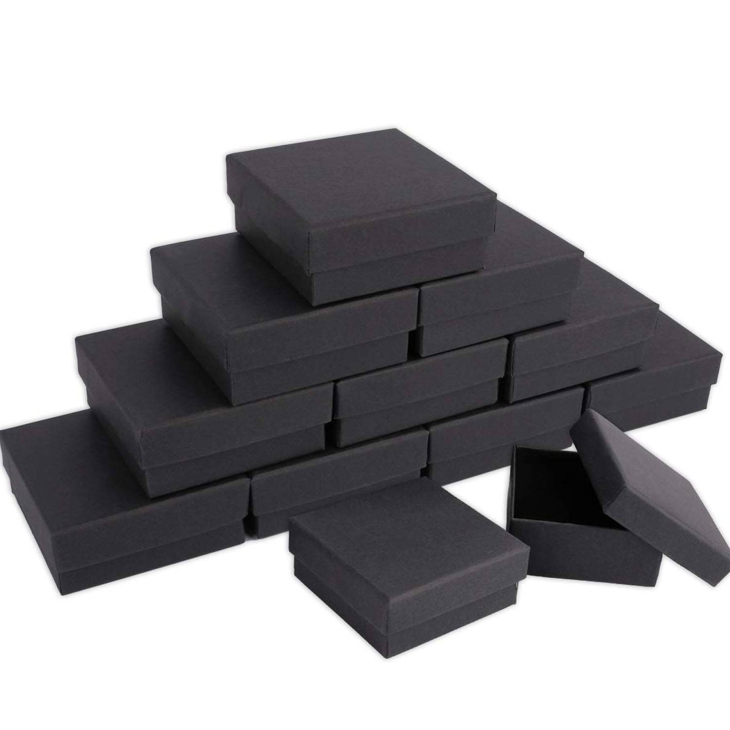 Black Cardboard Jewelry Gift Box with Sponge Cushion 6