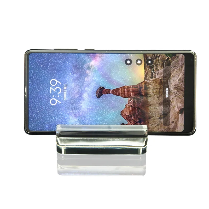 Square Crystal Phone Stand Paperweight 2