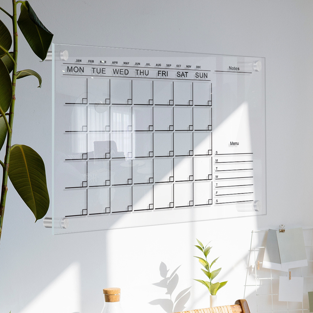 Acrylic wall hanging calendar, erasable transparent message writing board 3