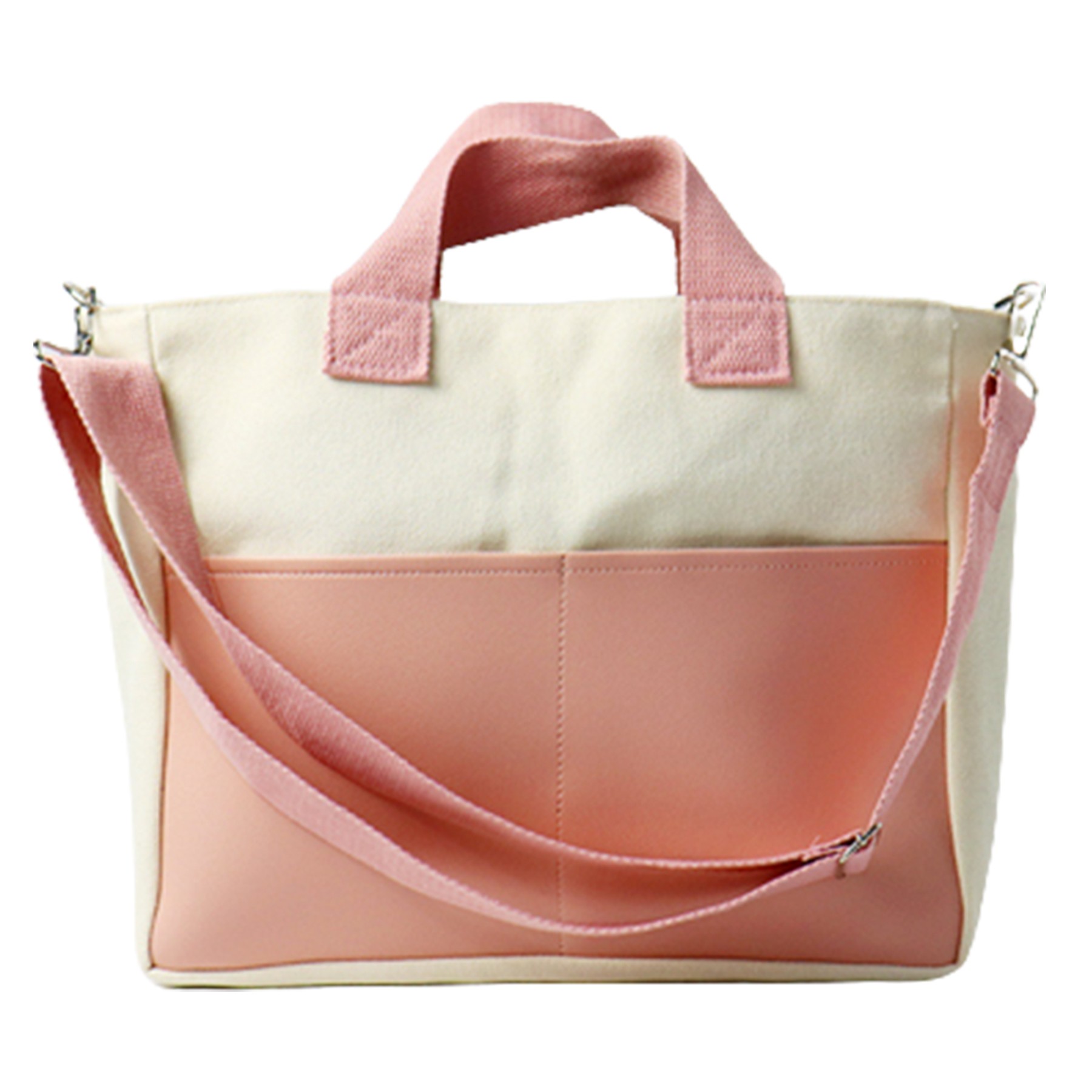 Pu Leather Canvas Shoulder Bag 2