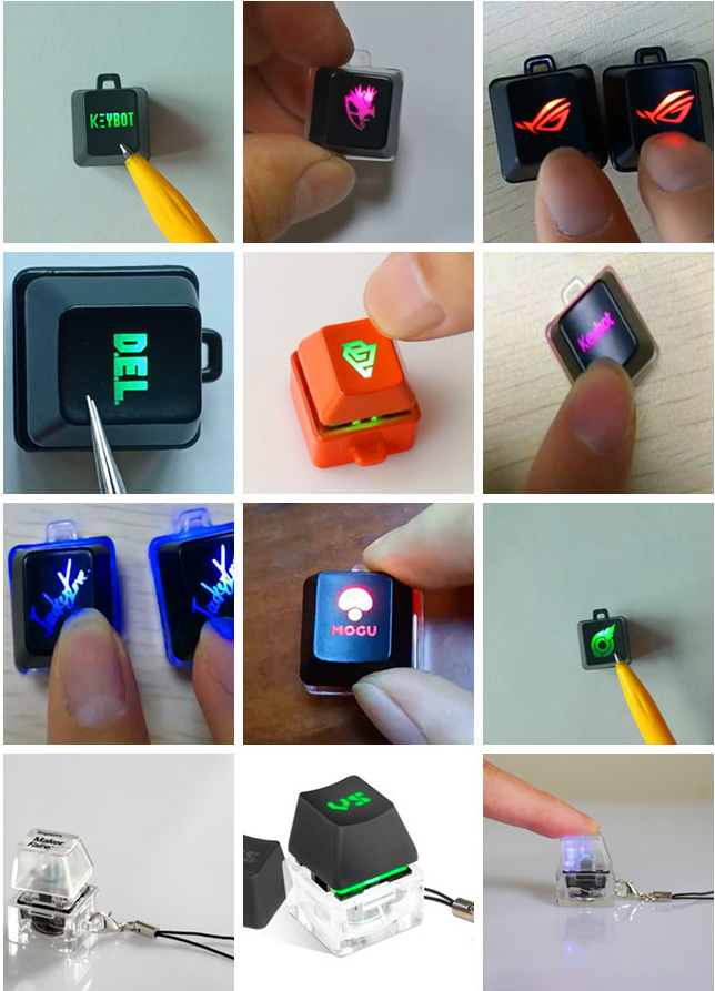 KeyboardKey Fidget Toy / Switch Keychain LED Light Toys Stress Relief 3