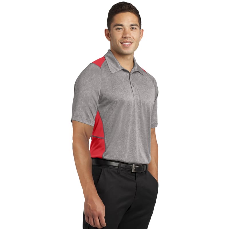 Sport-Tek Heather Colorblock Contender Polo. 25