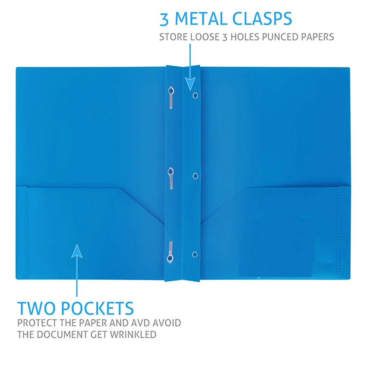 Folders with 2 Pockets and Prong with Fasteners 2
