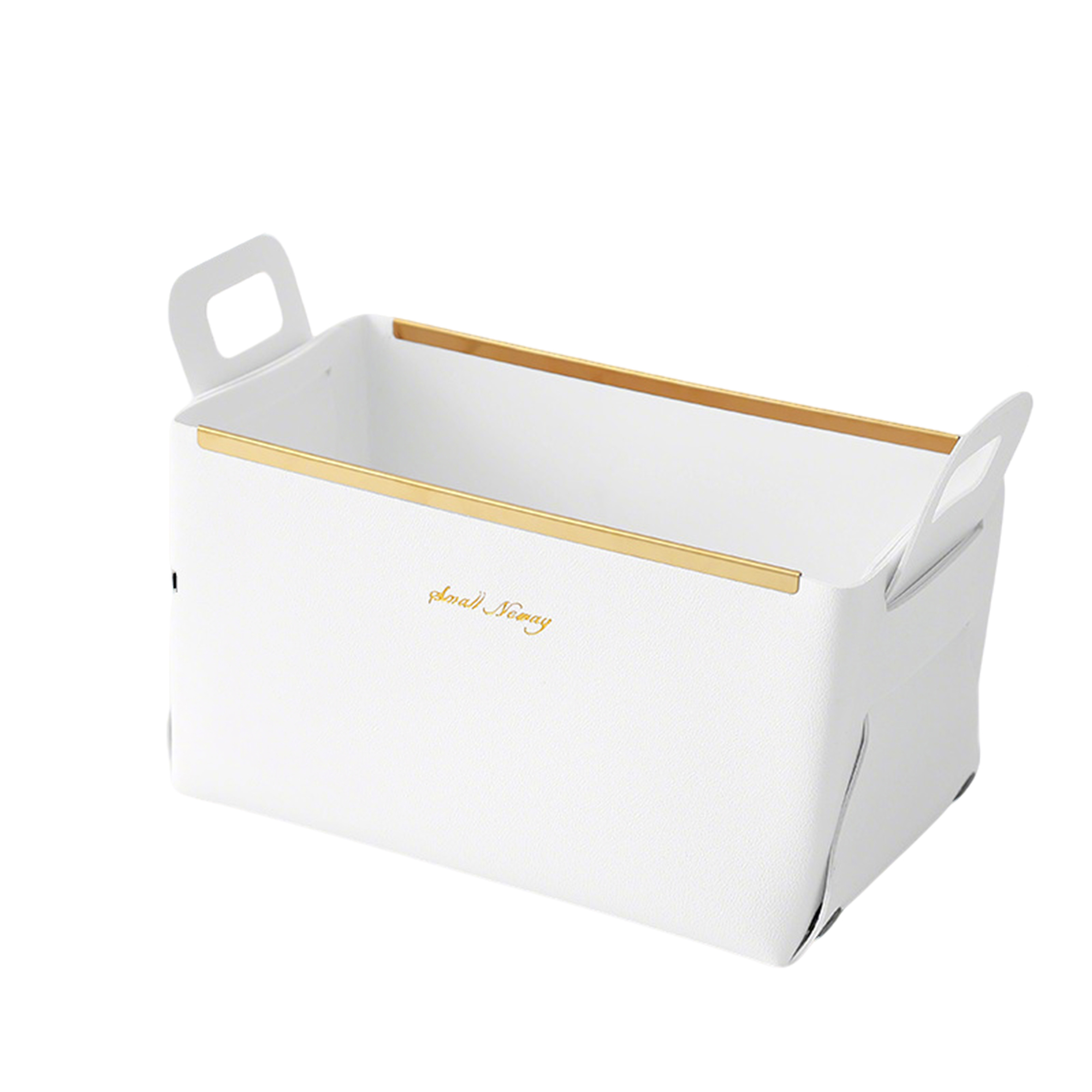 Pu Leather Collapsible Desktop Basket 9" x 5.6" x 5" 1
