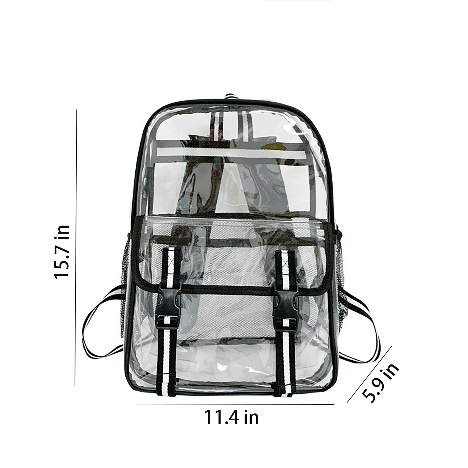 Large Capacity Clear PVC Backpack w/ USB Port 5