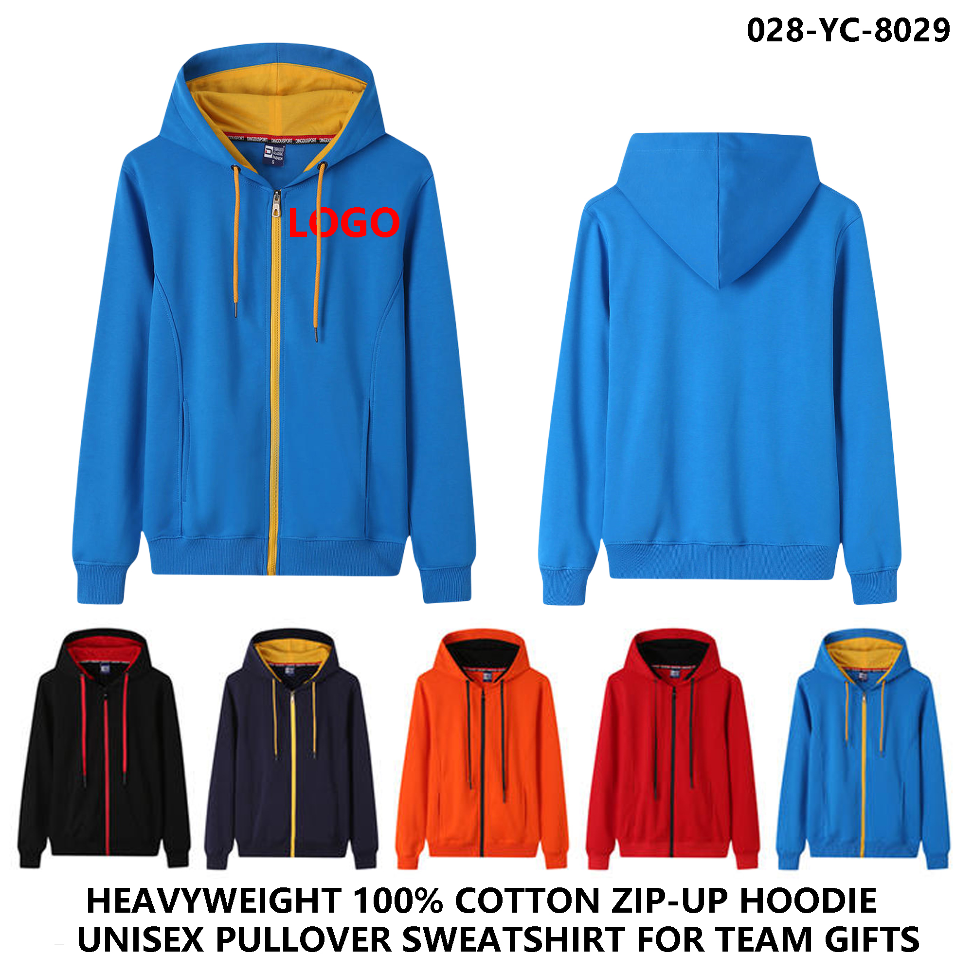 ustom Logo Color Block Cotton Thin Zipper Hoodie-Jacket 2
