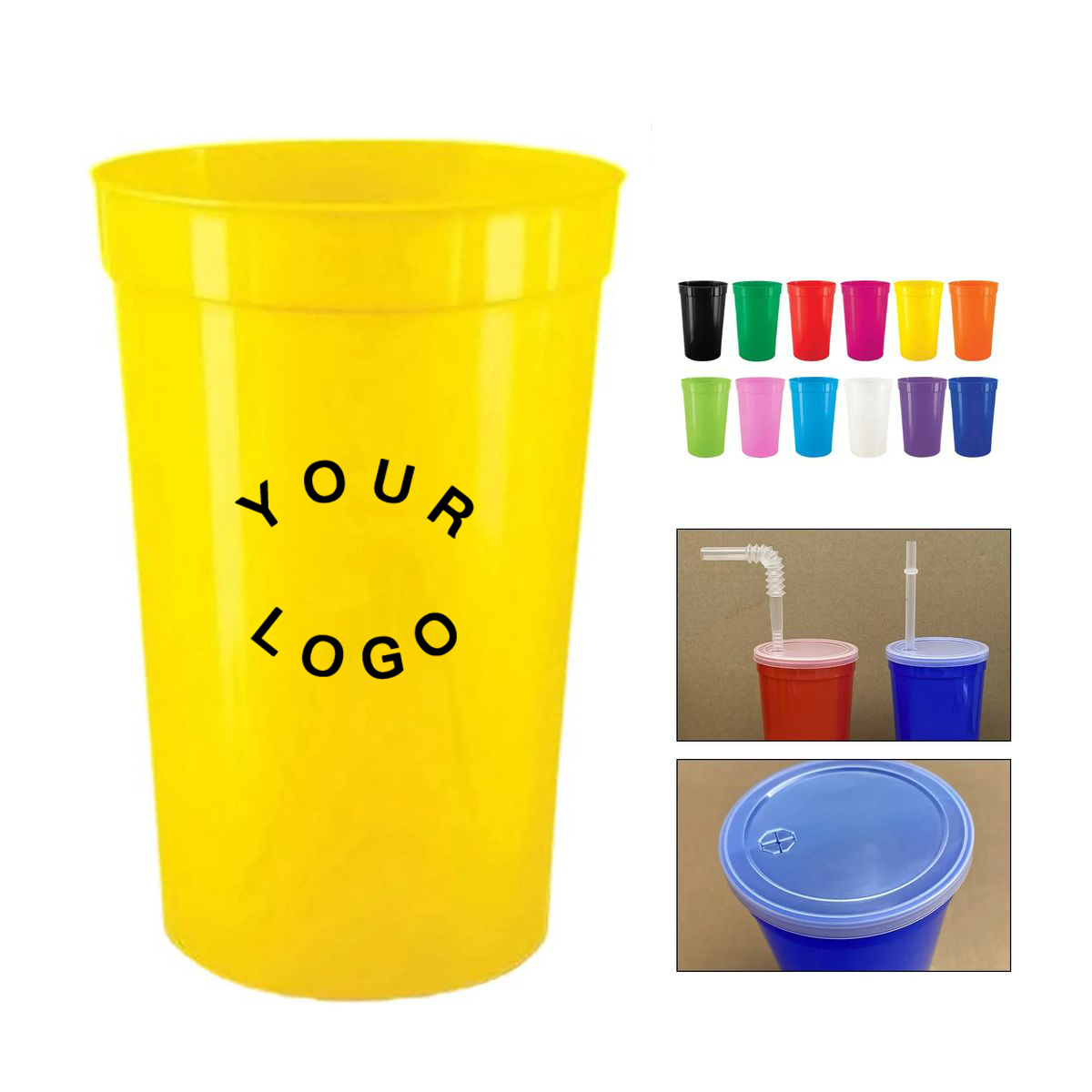 Reusable Plastic Stadium Cup 16oz for Outdoor Use 4