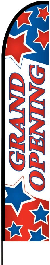 Grand Opening Flag Kit 15' Feet Feather Flag Sign Outdoor Banner 2