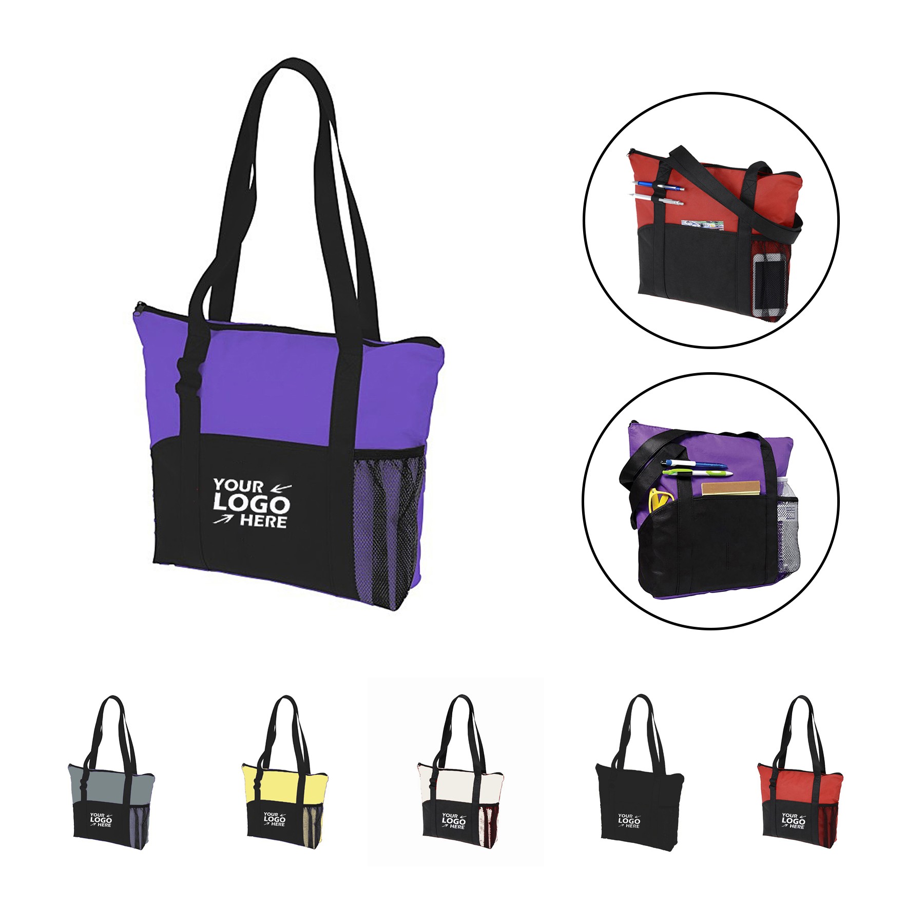 Poly Color Block Tote Bag