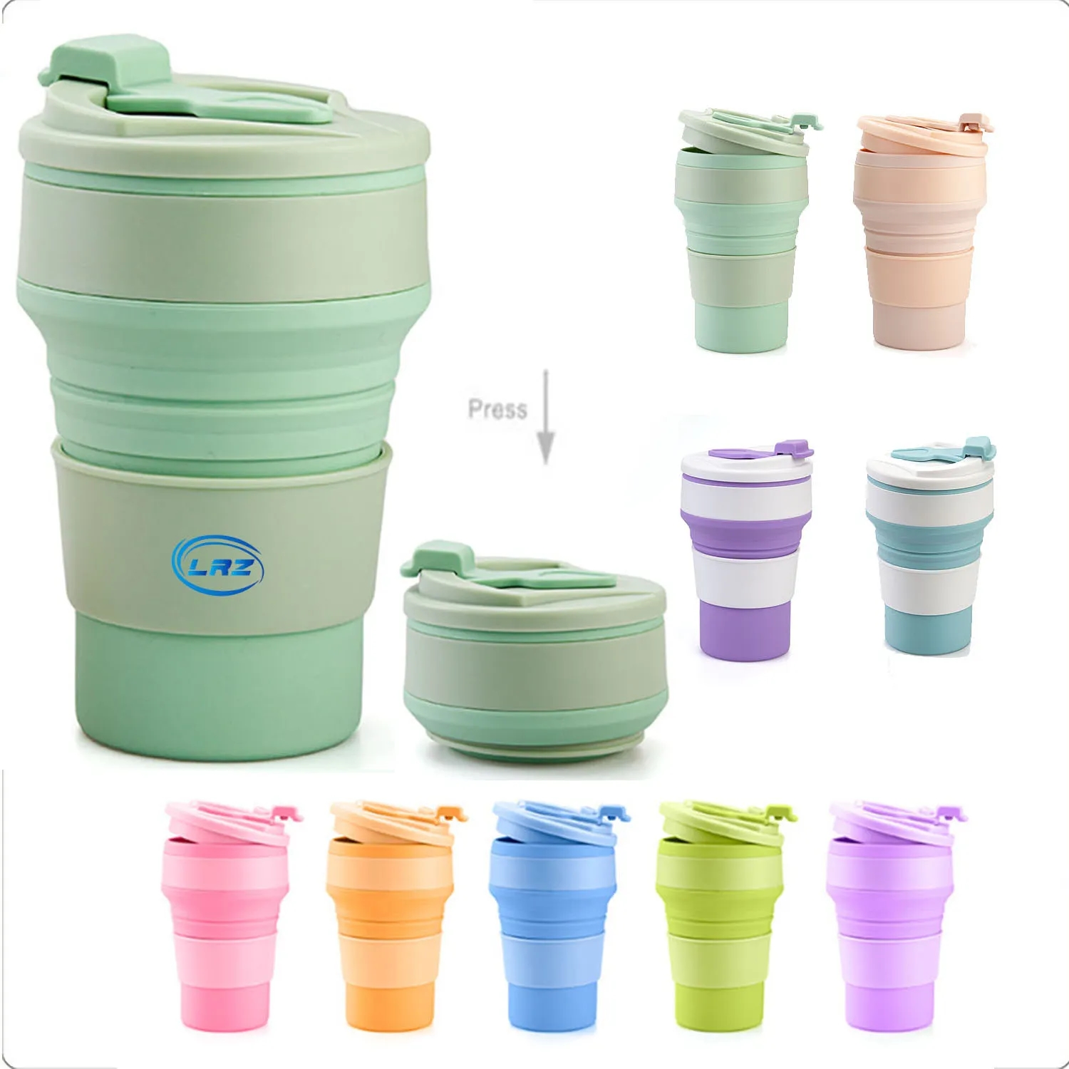 12oz. Collapsible Silicone Travel Folding Cup 1