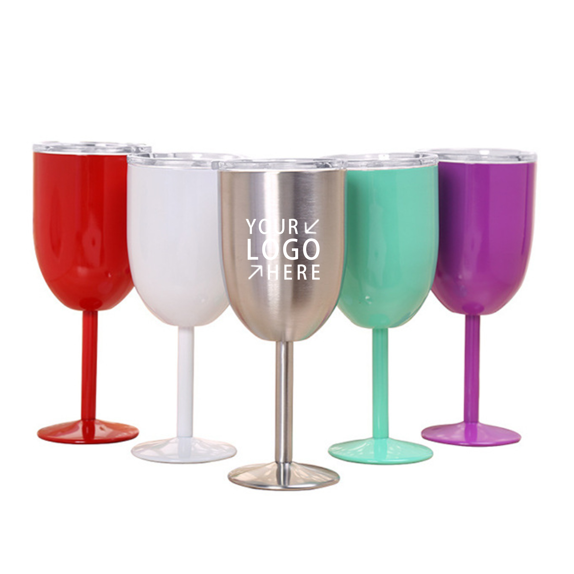 10oz Insulated Stainless Steel Wine Glasses with Lid 1
